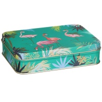 Flamingo Print Small Rectangular Tin Sara Miller